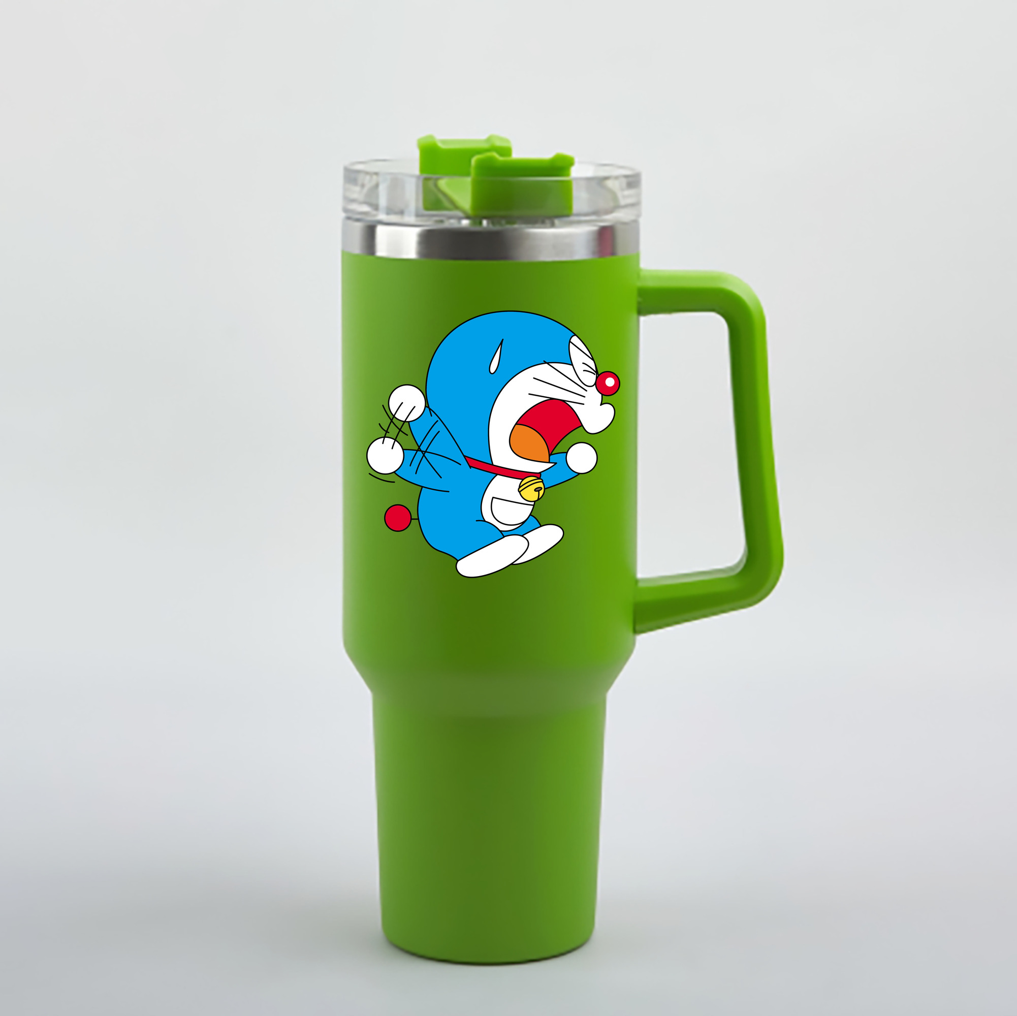 （画像用） ドラえもん Doraemon 1200mL車用タンブラー - クリスタルステッカー（プラスチックストロー付き）
